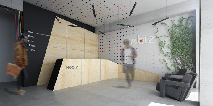 Webiz — საოფისე ინტერიერი — ვიზუალიზაციები